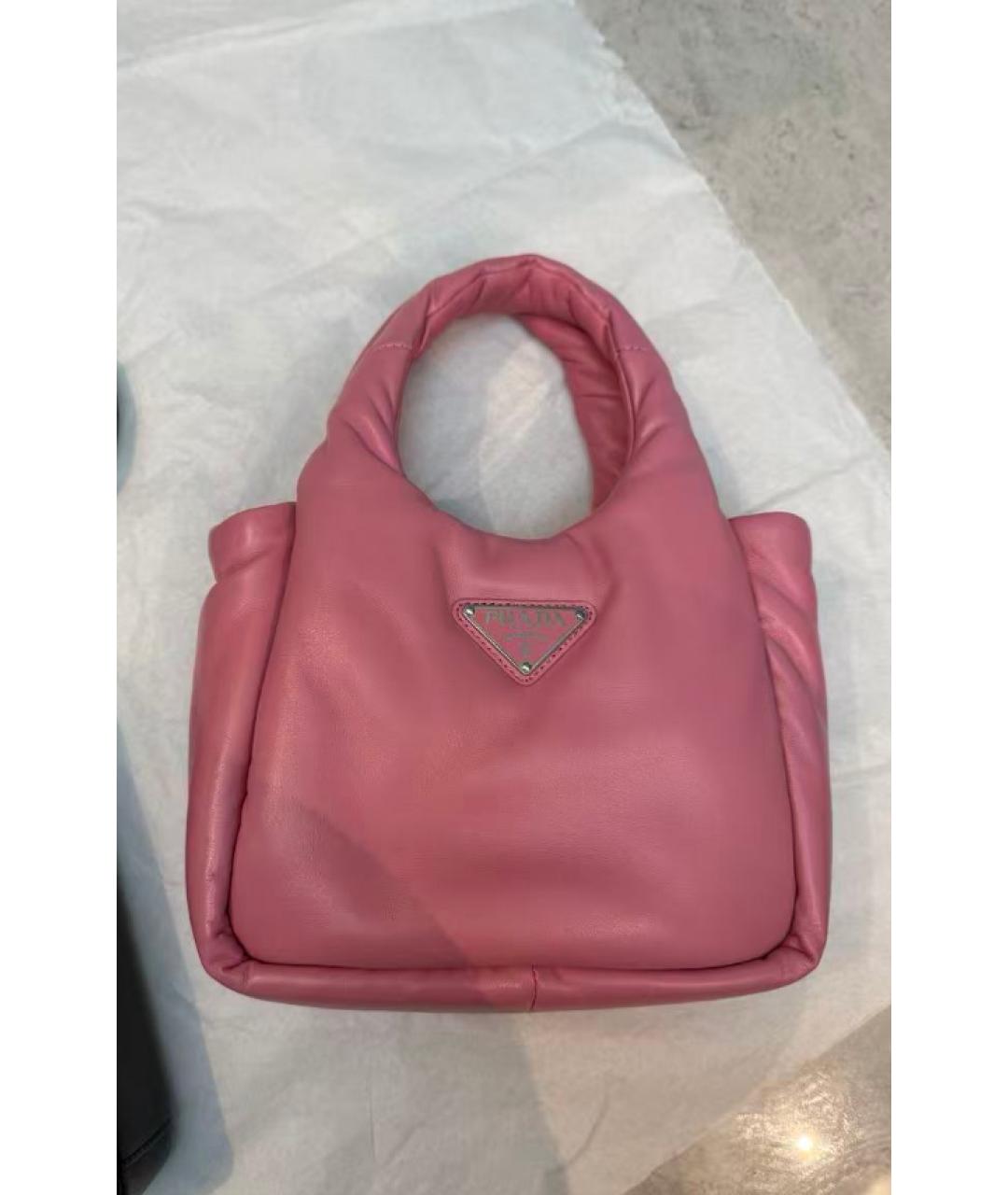 PRADA Розовая кожаная сумка через плечо, фото 9