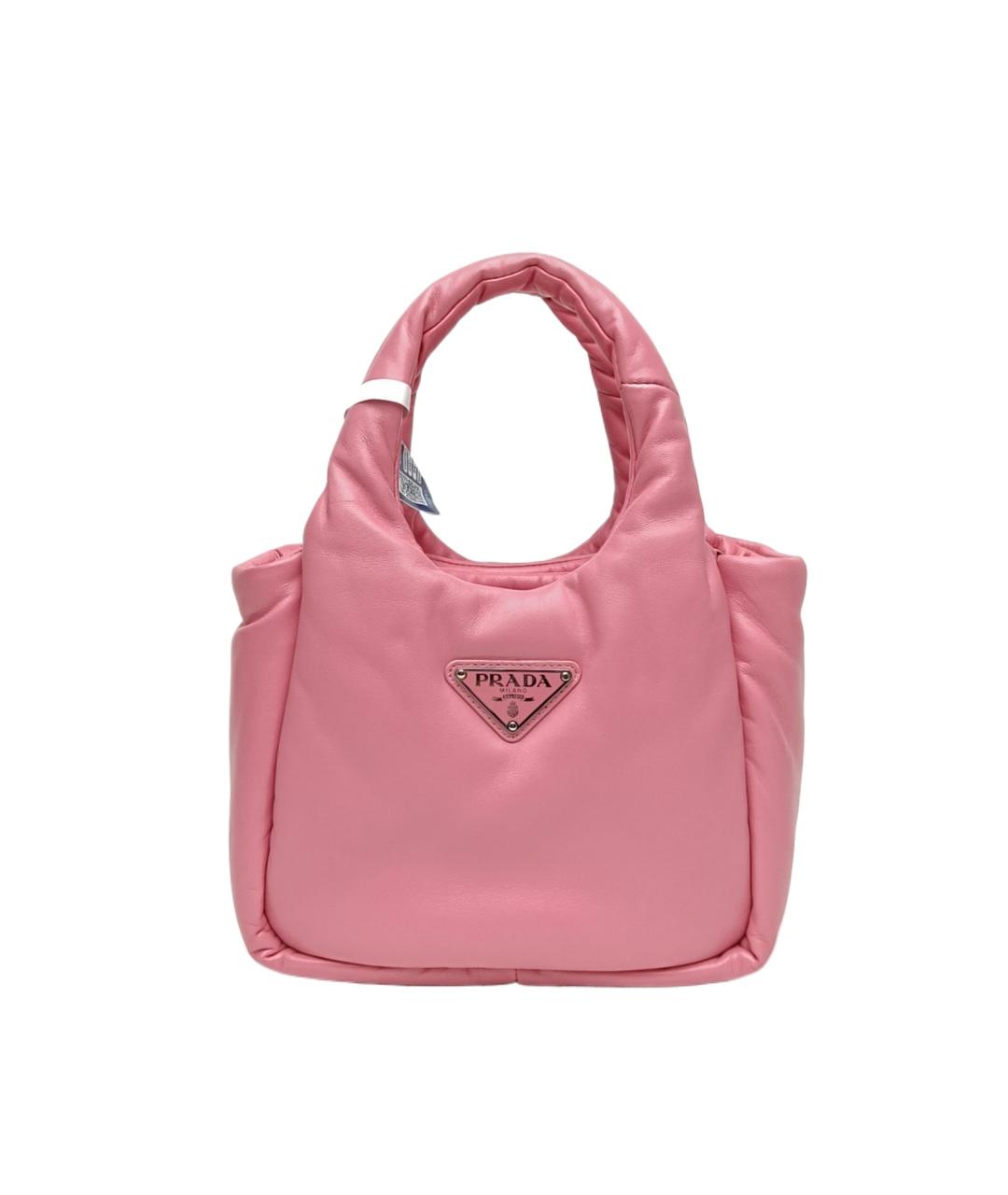 PRADA Розовая кожаная сумка через плечо, фото 10
