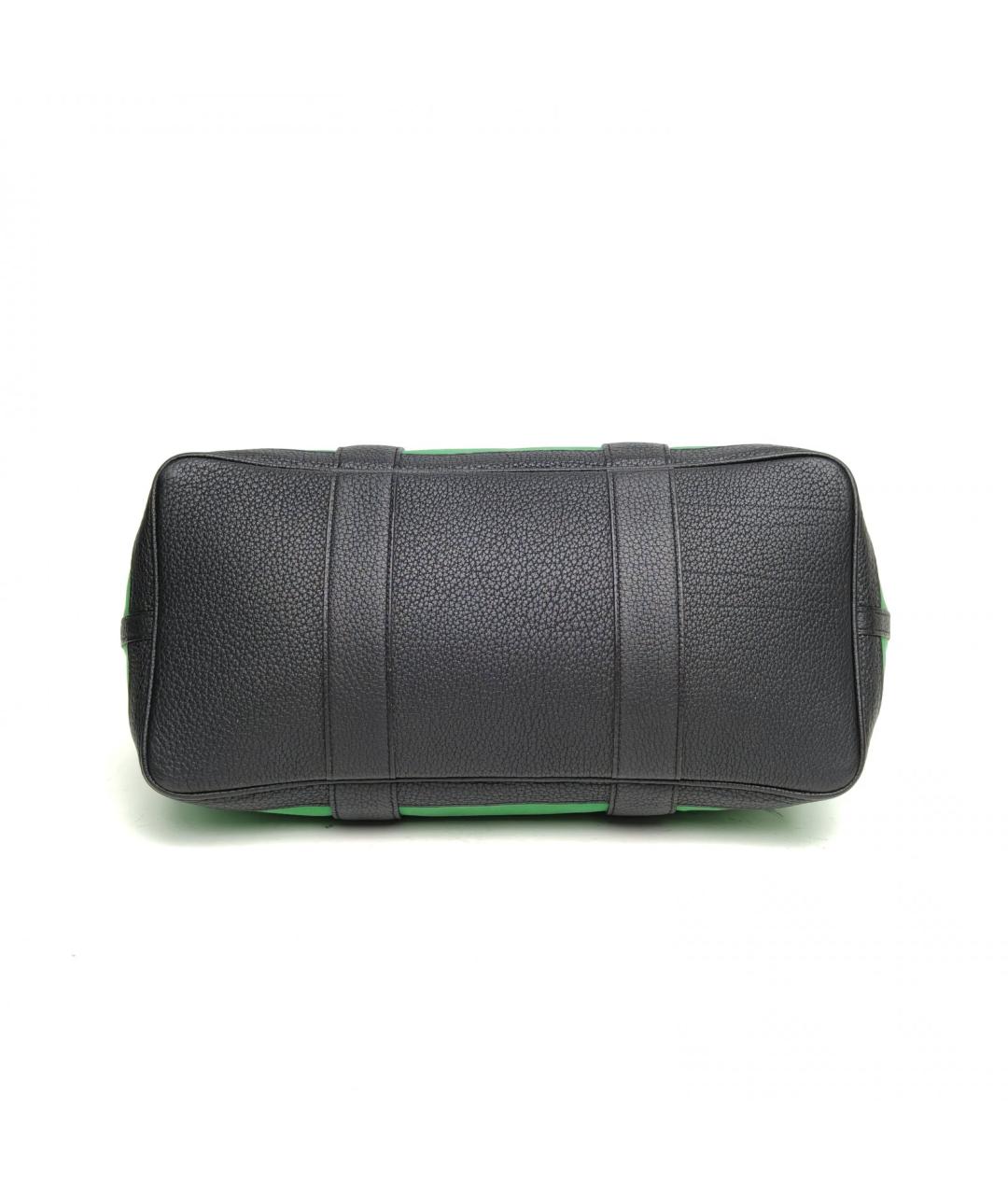 HERMES Зеленая тканевая сумка с короткими ручками, фото 6