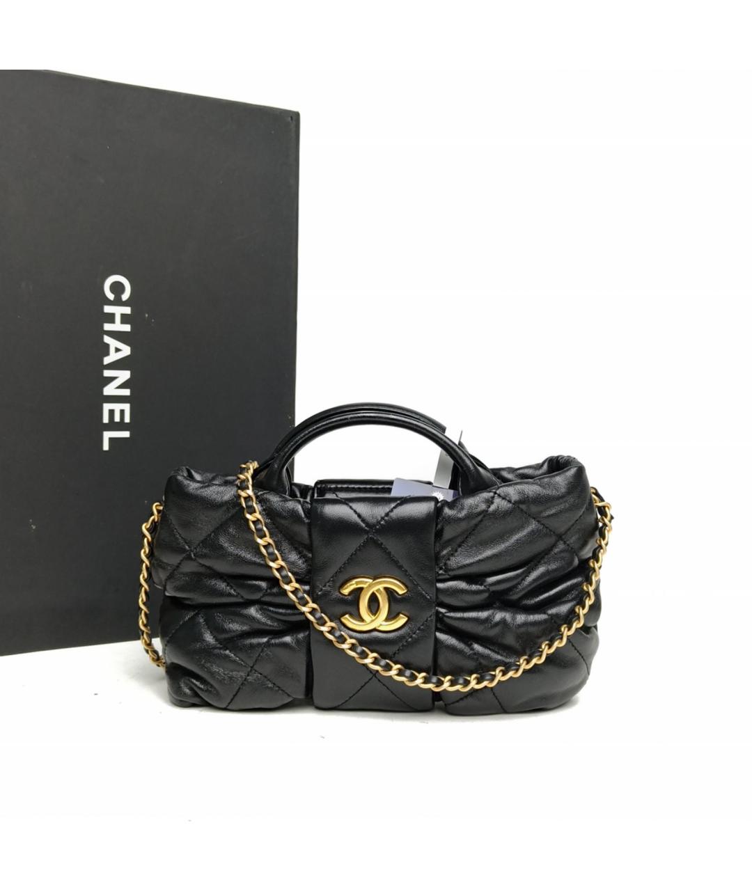 CHANEL Черная кожаная сумка через плечо, фото 9