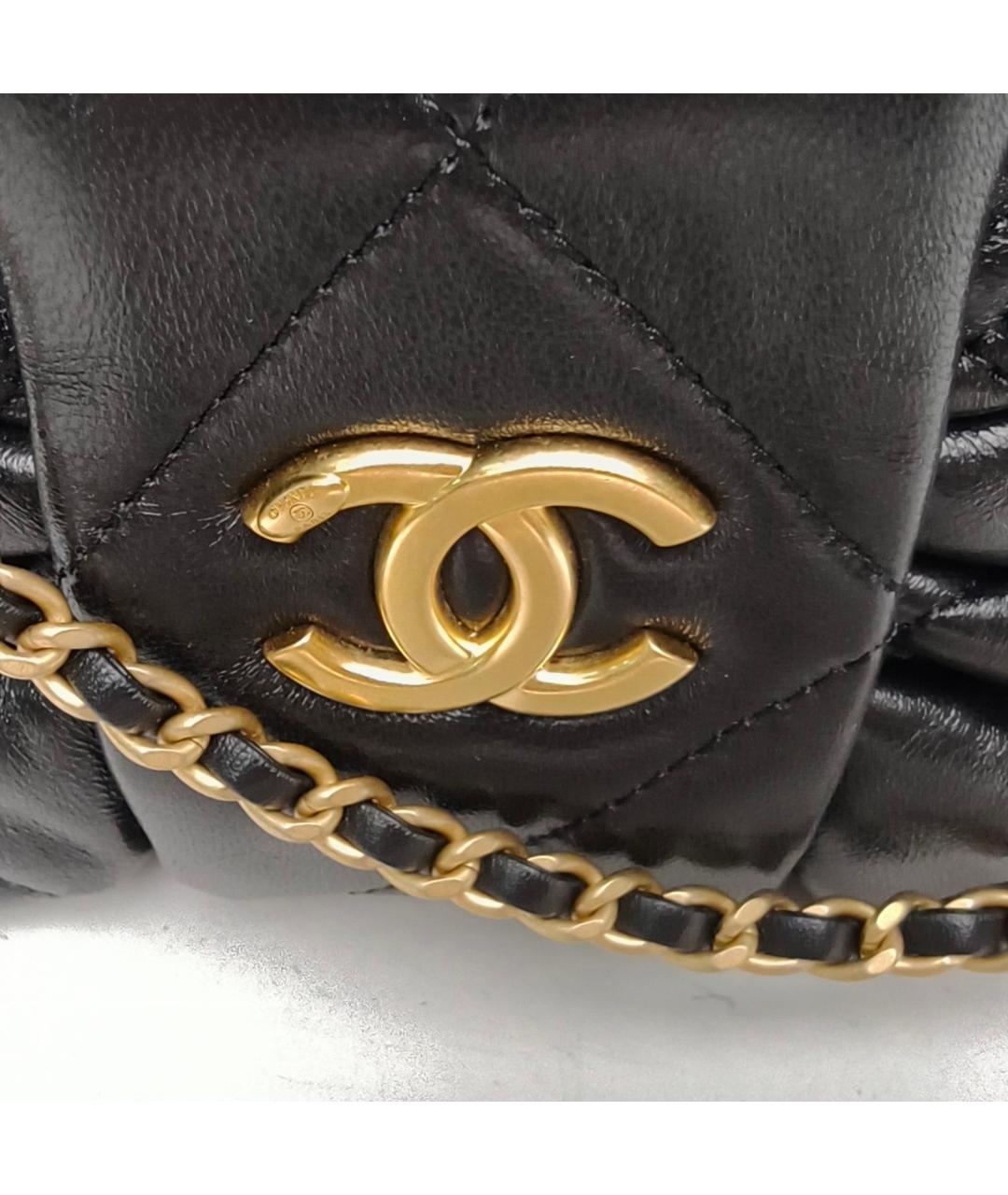 CHANEL Черная кожаная сумка через плечо, фото 7