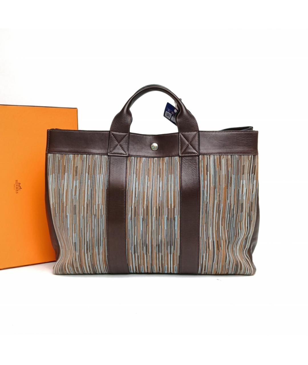 HERMES Коричневая сумка тоут, фото 9