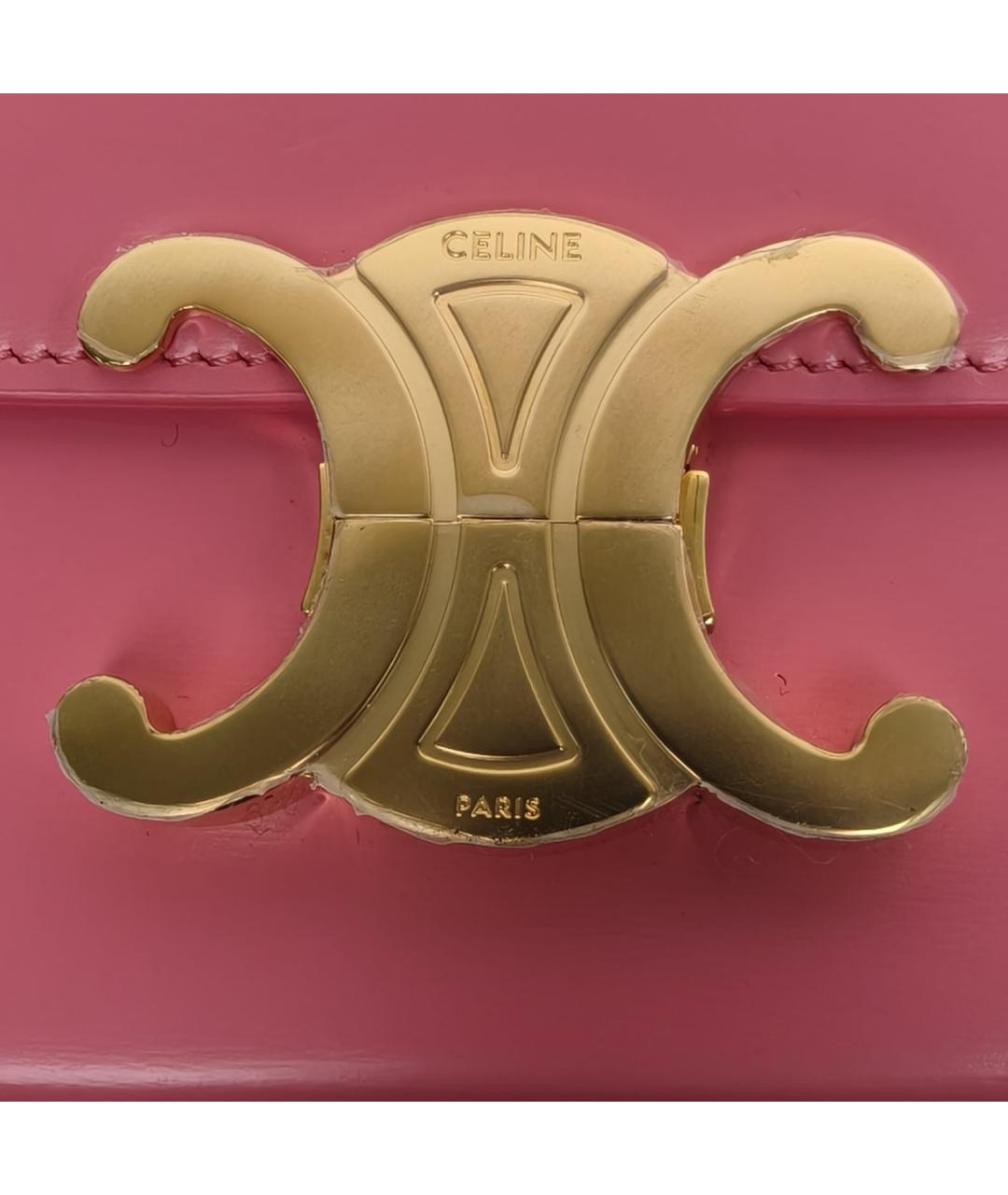 CELINE Розовая кожаная сумка через плечо, фото 7