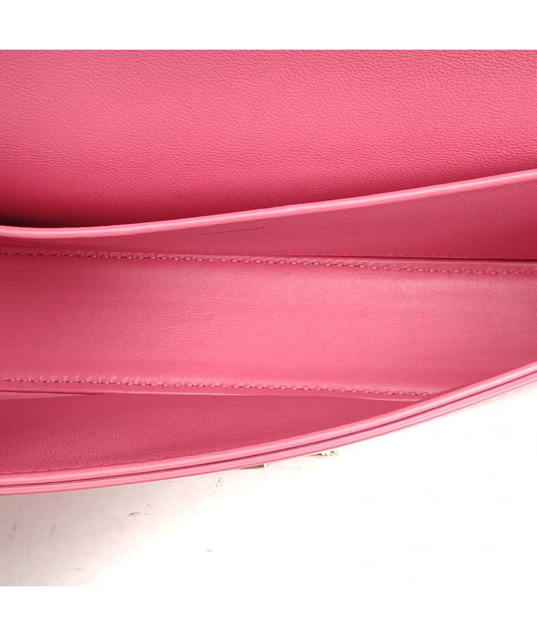 CELINE Розовая кожаная сумка через плечо, фото 8