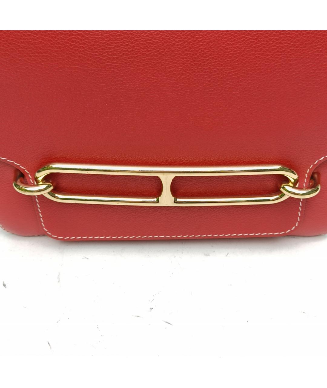 HERMES Красная кожаная сумка через плечо, фото 7