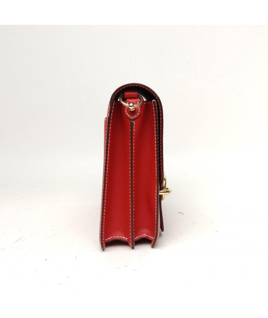 HERMES Красная кожаная сумка через плечо, фото 5