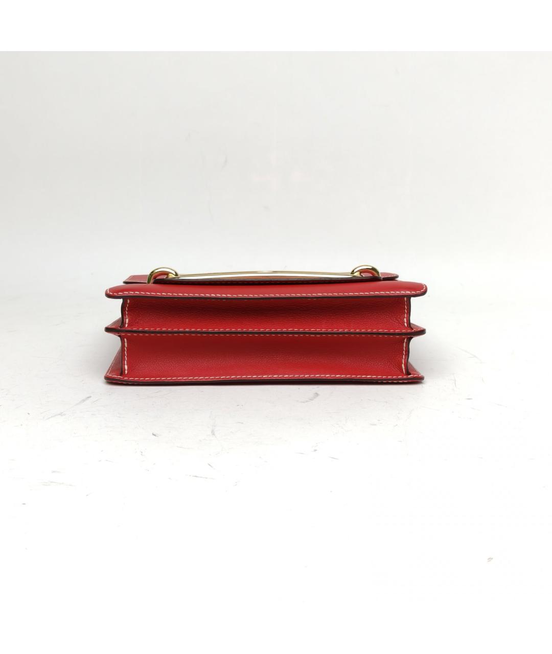 HERMES Красная кожаная сумка через плечо, фото 6