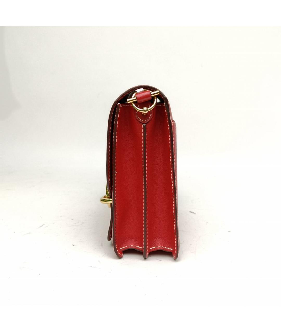 HERMES Красная кожаная сумка через плечо, фото 3