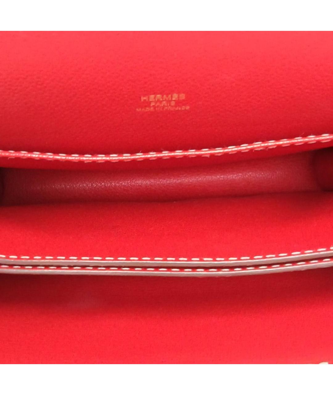 HERMES Красная кожаная сумка через плечо, фото 8