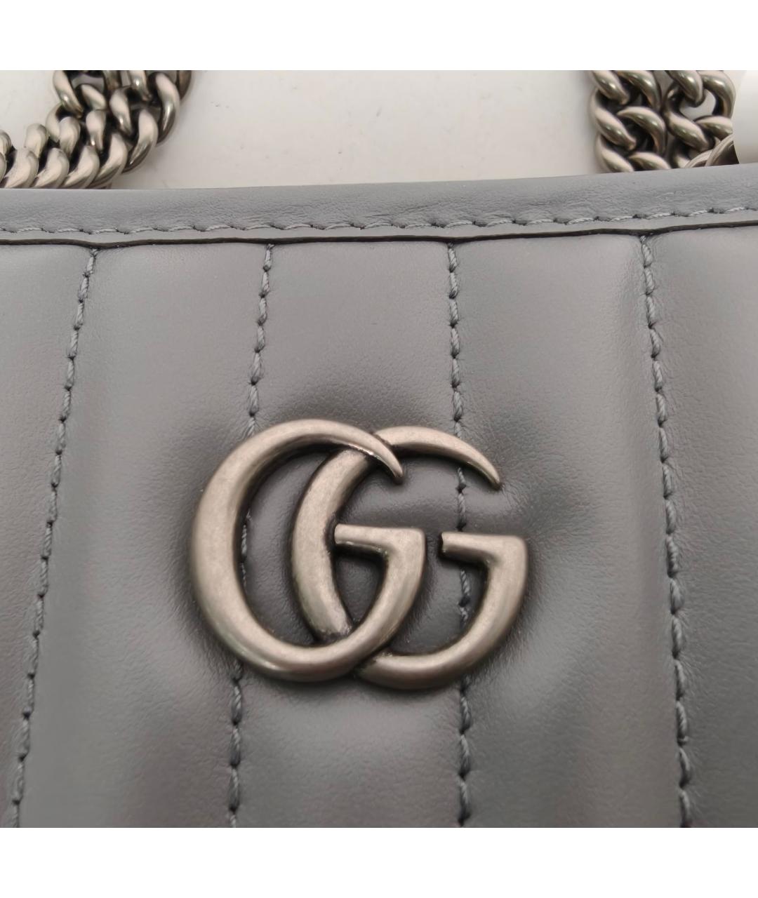 GUCCI Серая кожаная сумка через плечо, фото 8