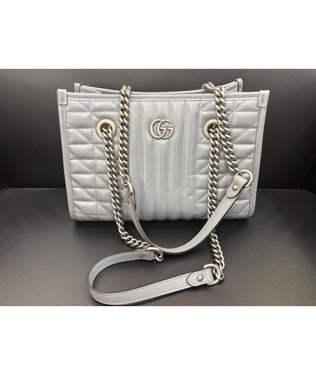 GUCCI Серая кожаная сумка через плечо, фото 10