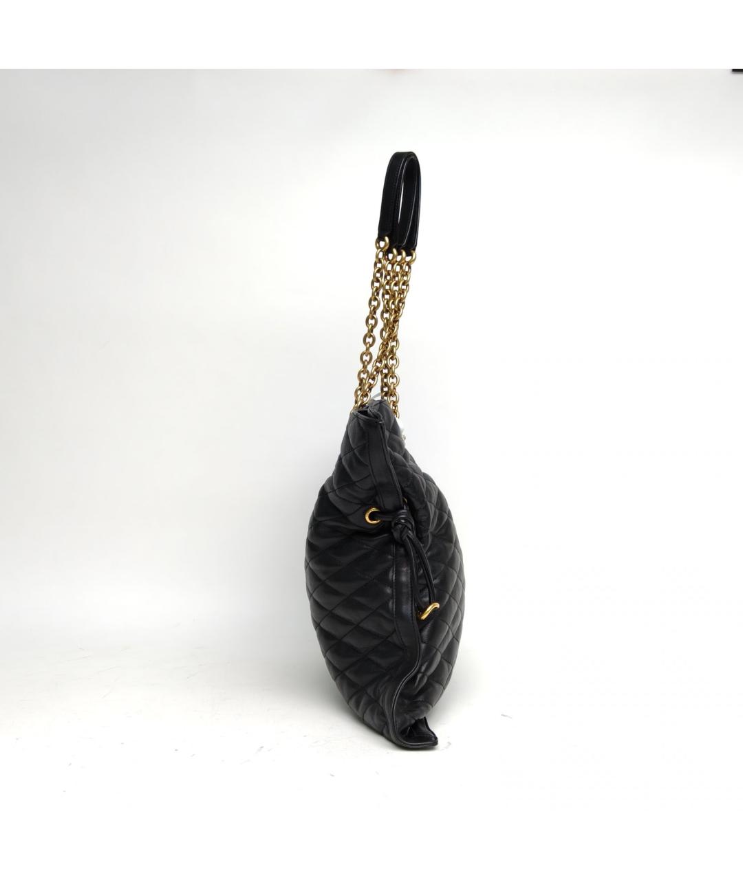 SAINT LAURENT Черная кожаная сумка тоут, фото 3