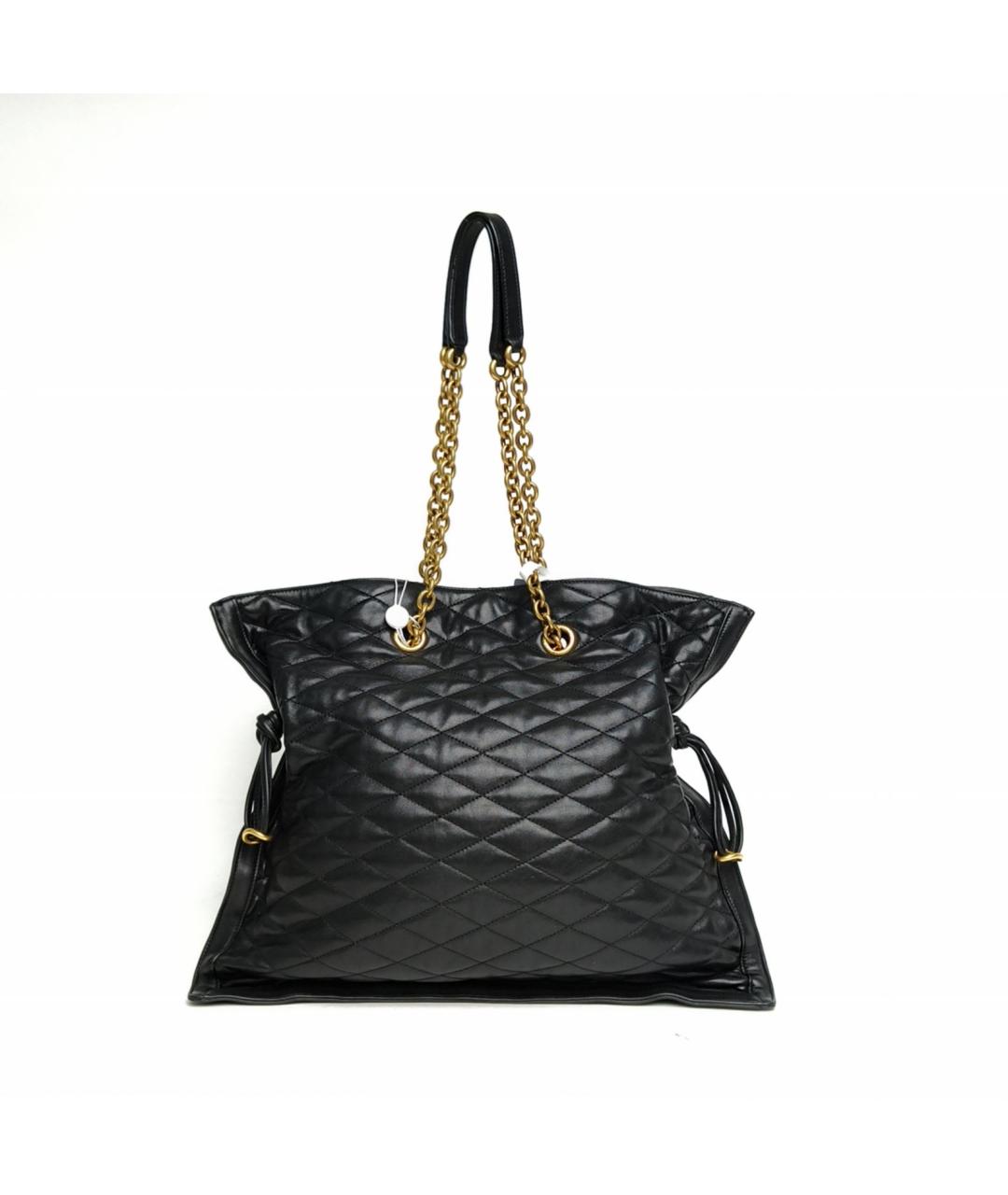 SAINT LAURENT Черная кожаная сумка тоут, фото 4