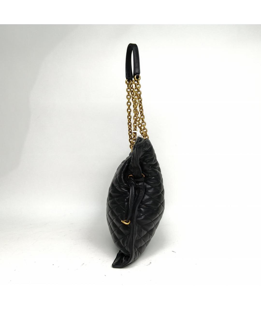 SAINT LAURENT Черная кожаная сумка тоут, фото 5