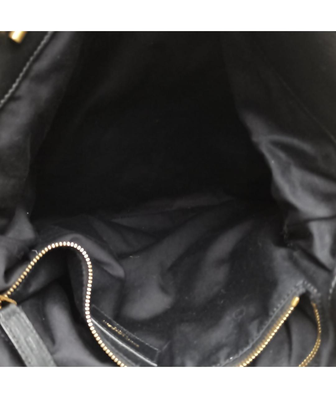 SAINT LAURENT Черная кожаная сумка тоут, фото 6