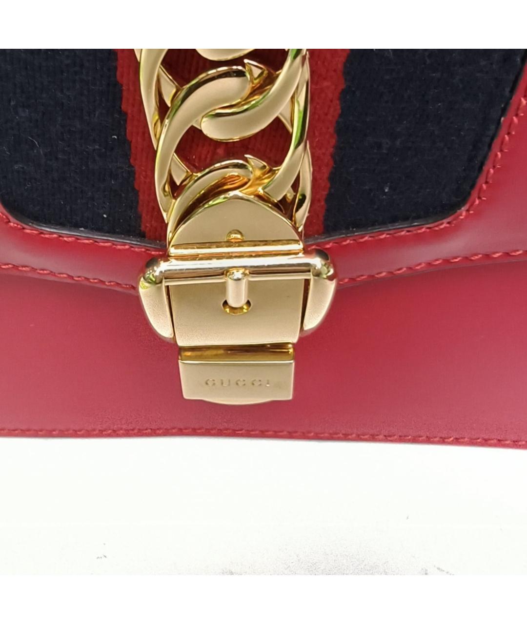 GUCCI Красная кожаная сумка через плечо, фото 8