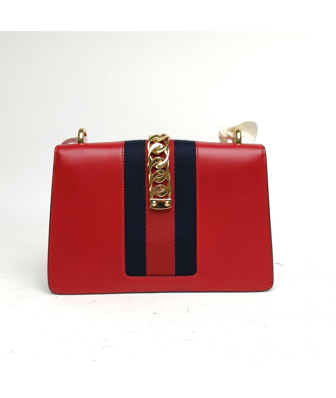 GUCCI Красная кожаная сумка через плечо, фото 4