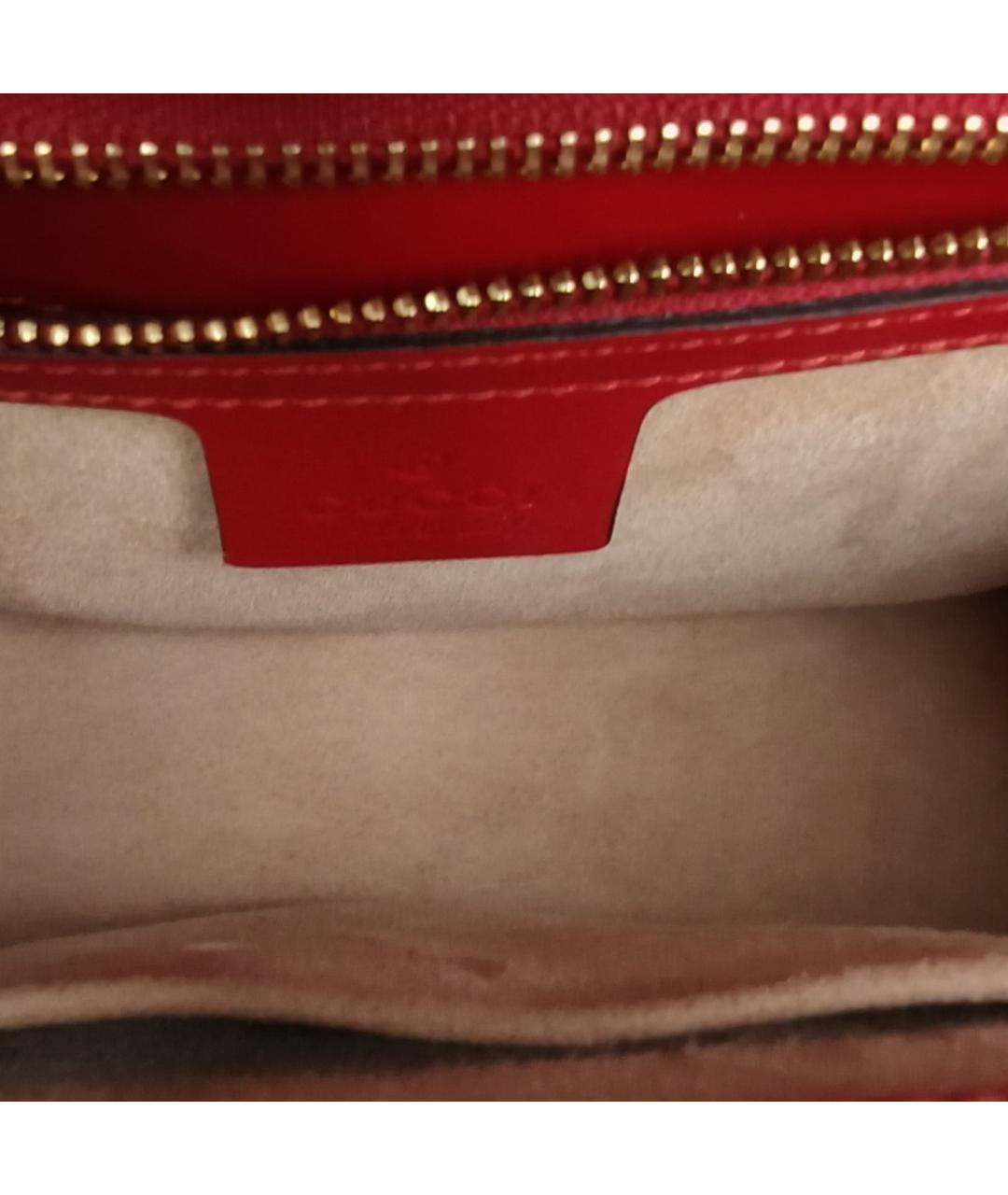 GUCCI Красная кожаная сумка через плечо, фото 7