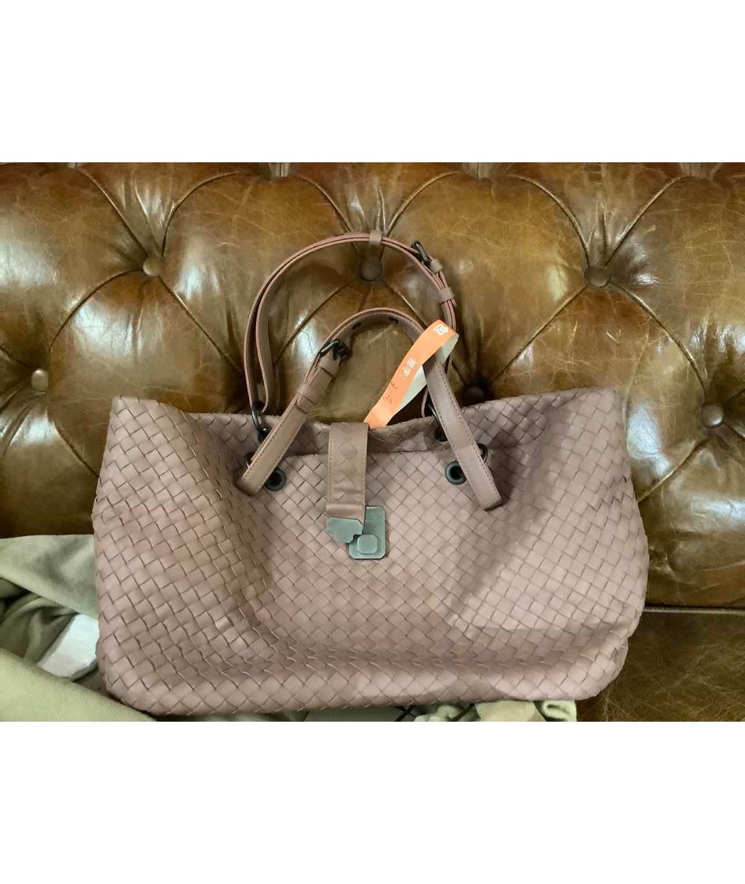 BOTTEGA VENETA Розовая кожаная сумка тоут, фото 8