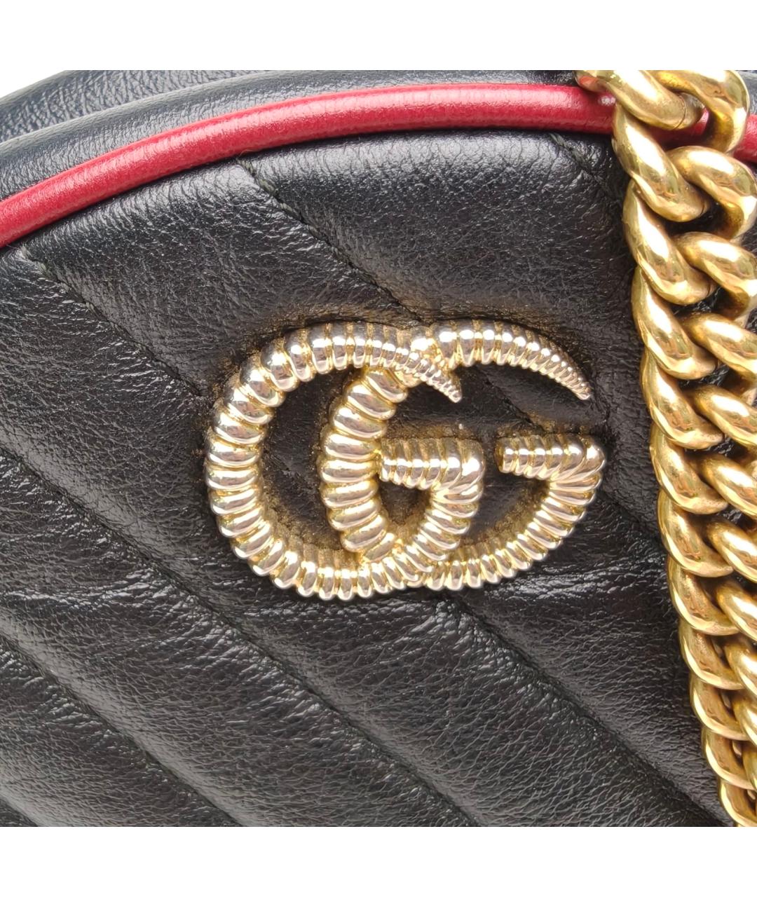 GUCCI Черная кожаная сумка через плечо, фото 8