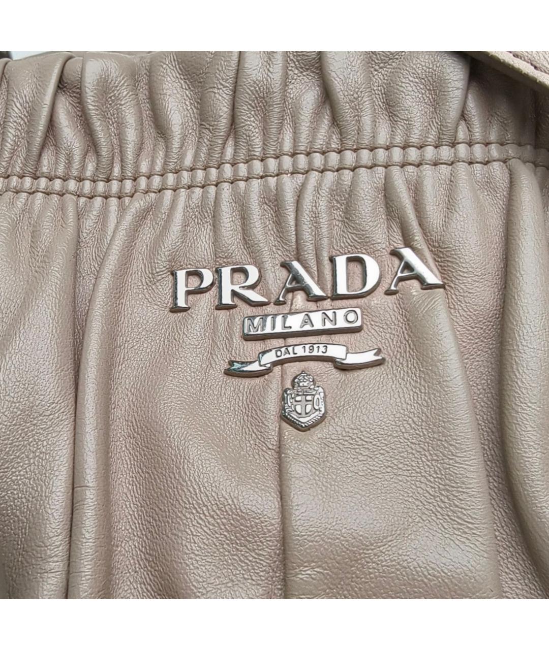PRADA Серая кожаная сумка через плечо, фото 7