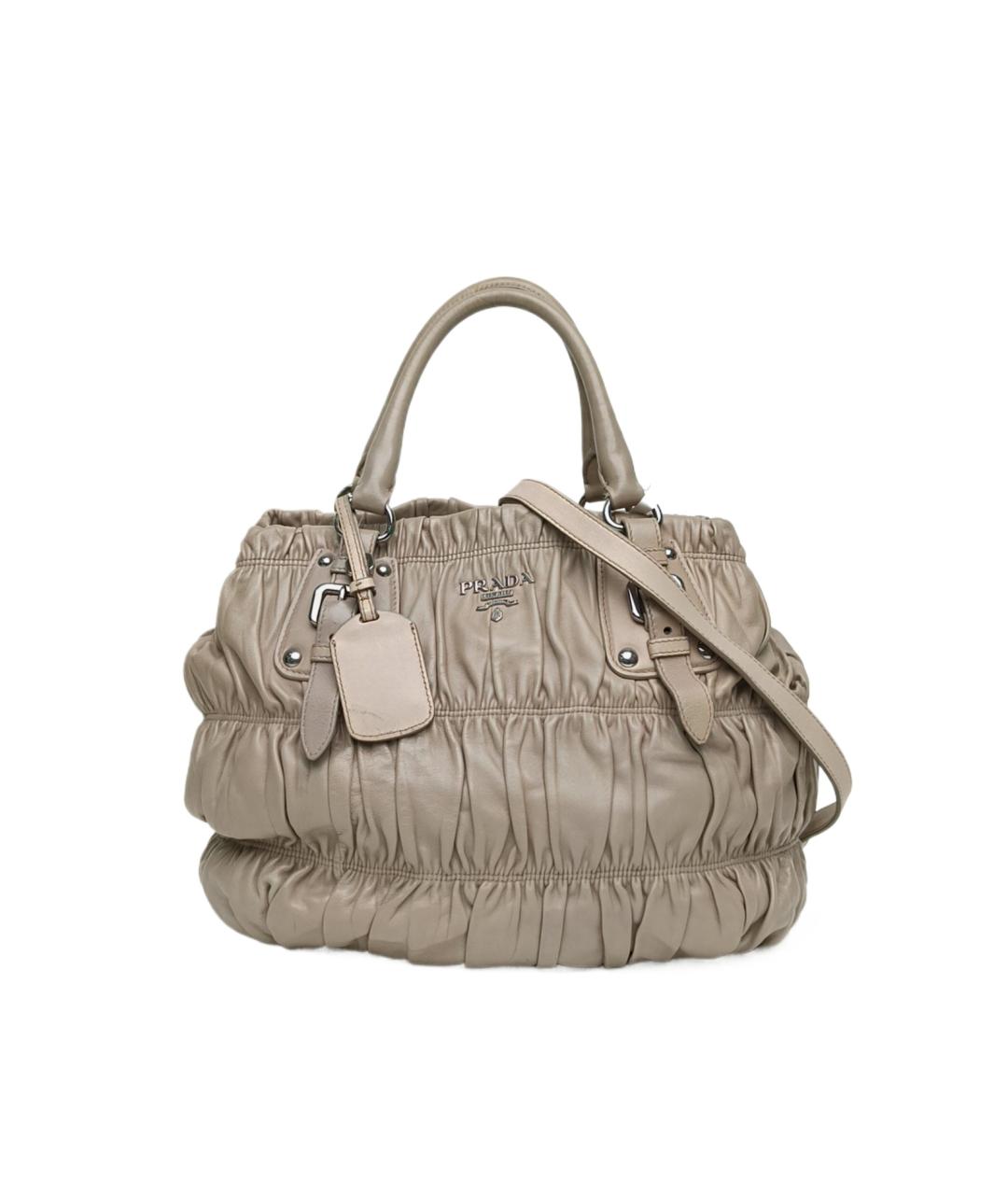 PRADA Серая кожаная сумка через плечо, фото 9