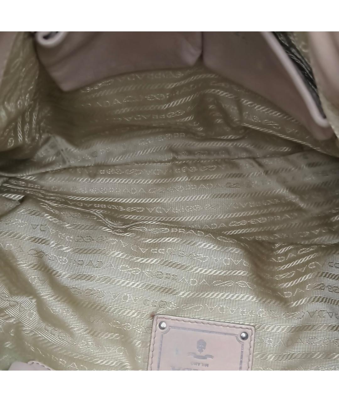 PRADA Серая кожаная сумка через плечо, фото 8