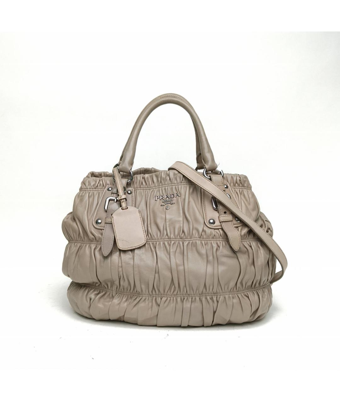 PRADA Серая кожаная сумка через плечо, фото 2