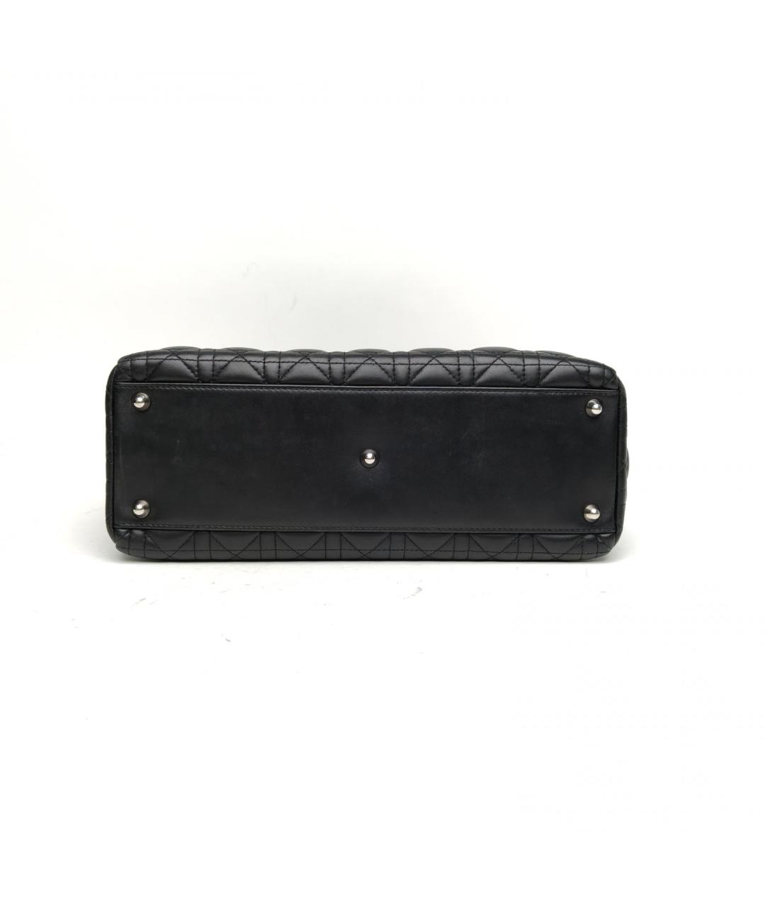 CHRISTIAN DIOR Черная кожаная сумка тоут, фото 6