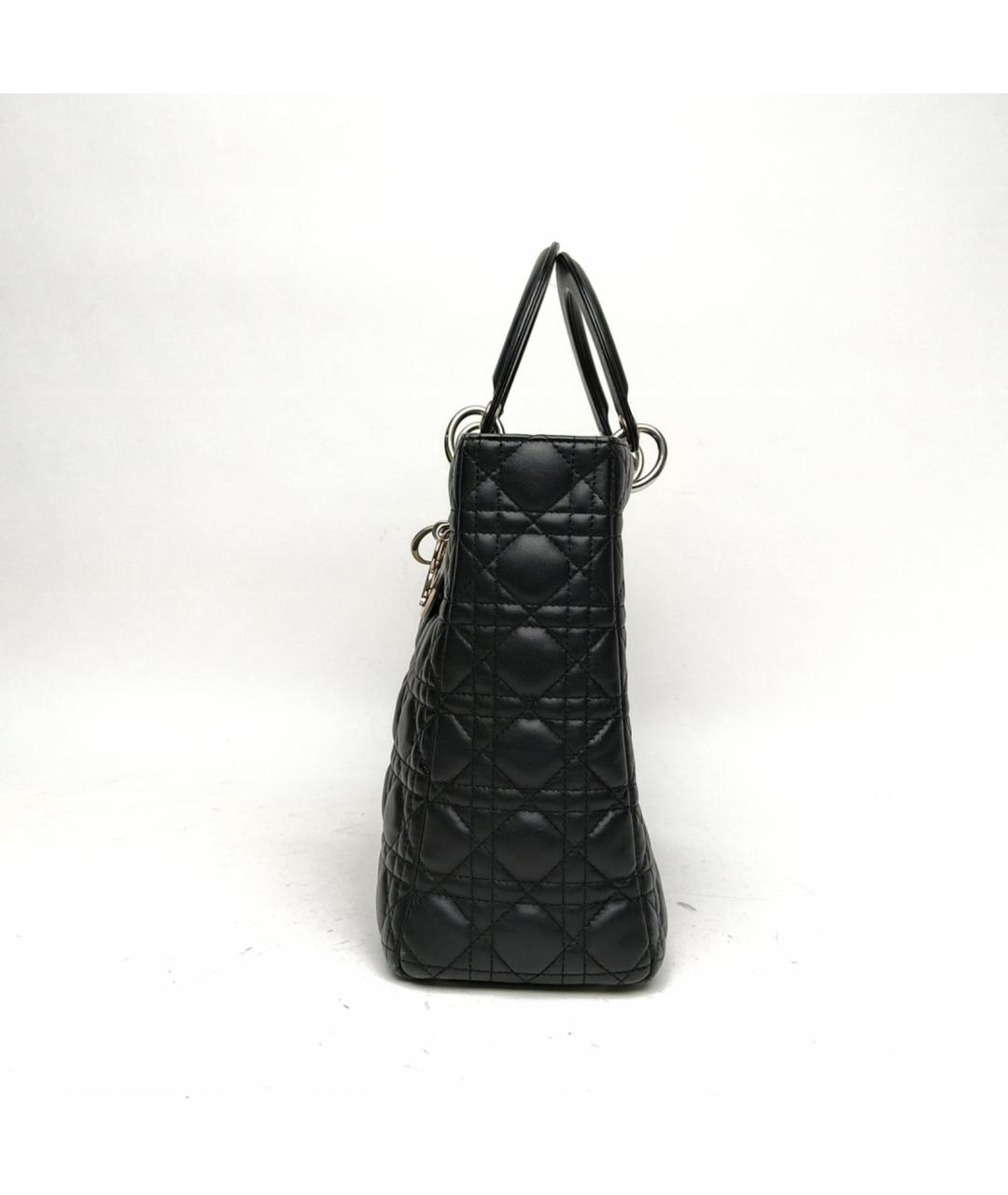 CHRISTIAN DIOR Черная кожаная сумка тоут, фото 3