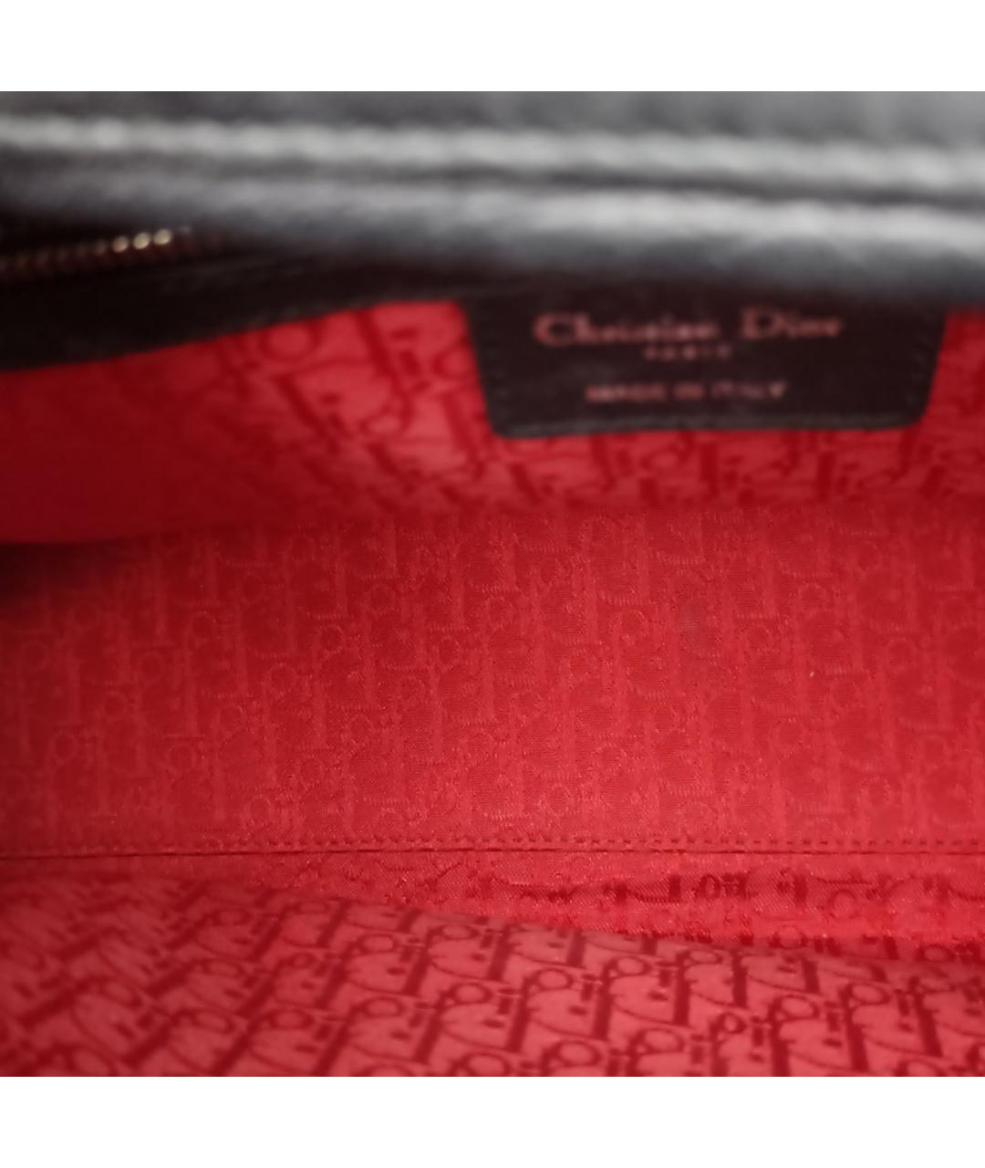 CHRISTIAN DIOR Черная кожаная сумка тоут, фото 7