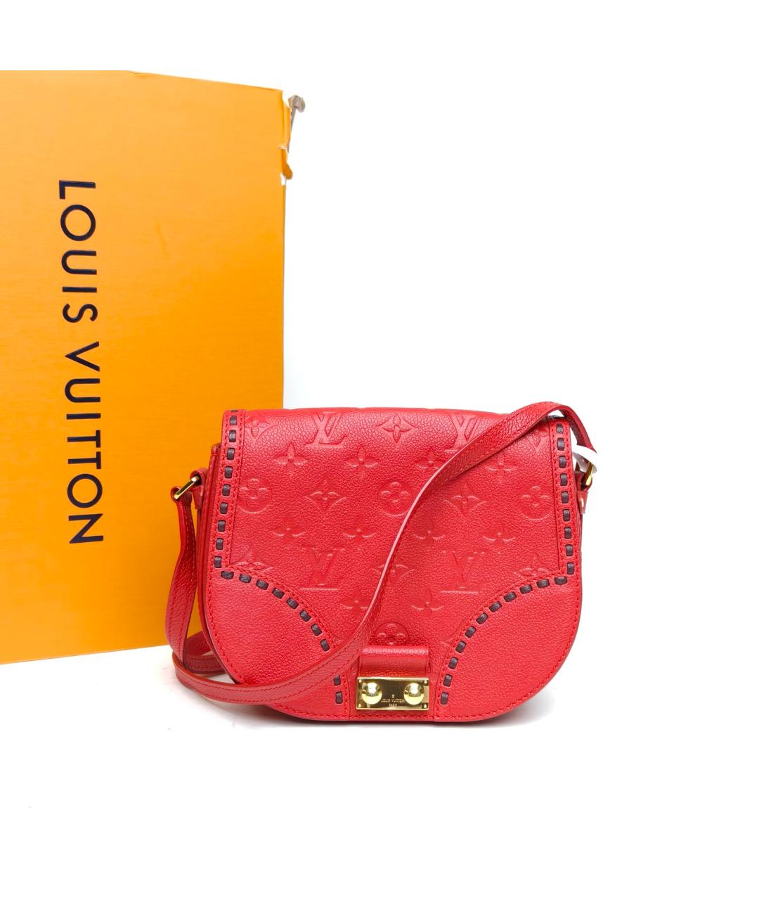 LOUIS VUITTON Красная кожаная сумка через плечо, фото 9