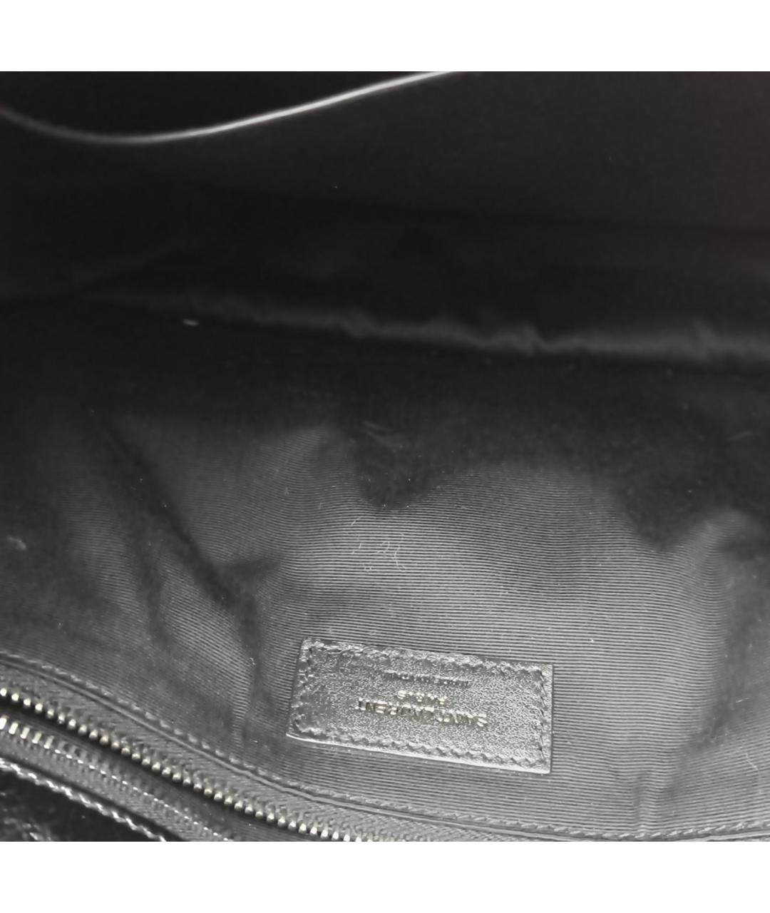 SAINT LAURENT Черная кожаная сумка через плечо, фото 7