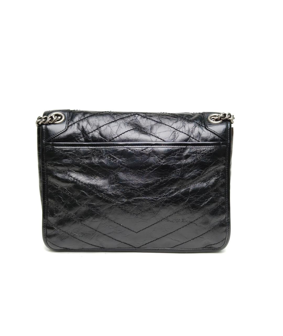 SAINT LAURENT Черная кожаная сумка через плечо, фото 4