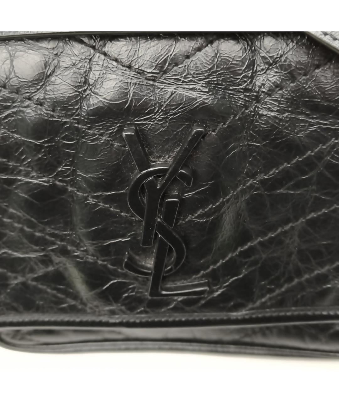 SAINT LAURENT Черная кожаная сумка через плечо, фото 8