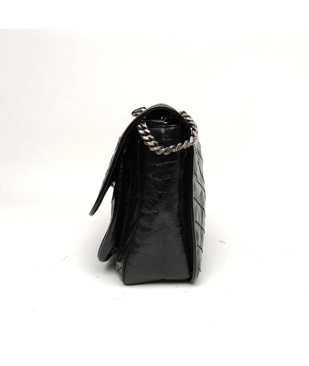 SAINT LAURENT Черная кожаная сумка через плечо, фото 3