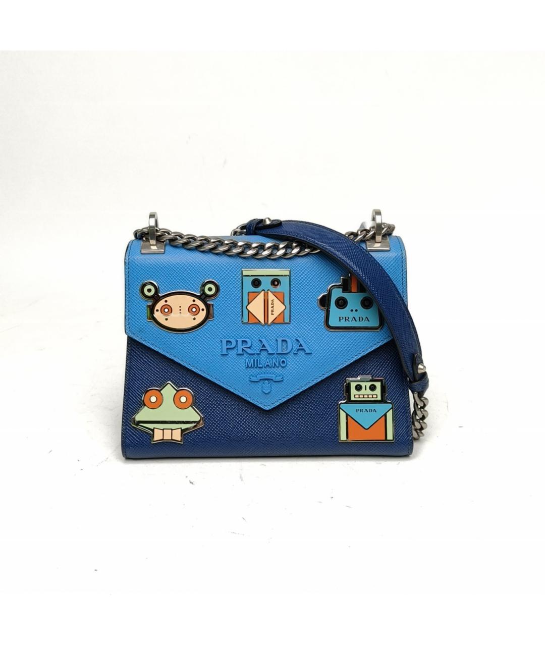 PRADA Синяя кожаная сумка через плечо, фото 2