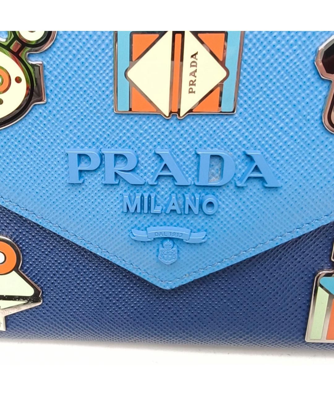 PRADA Синяя кожаная сумка через плечо, фото 8
