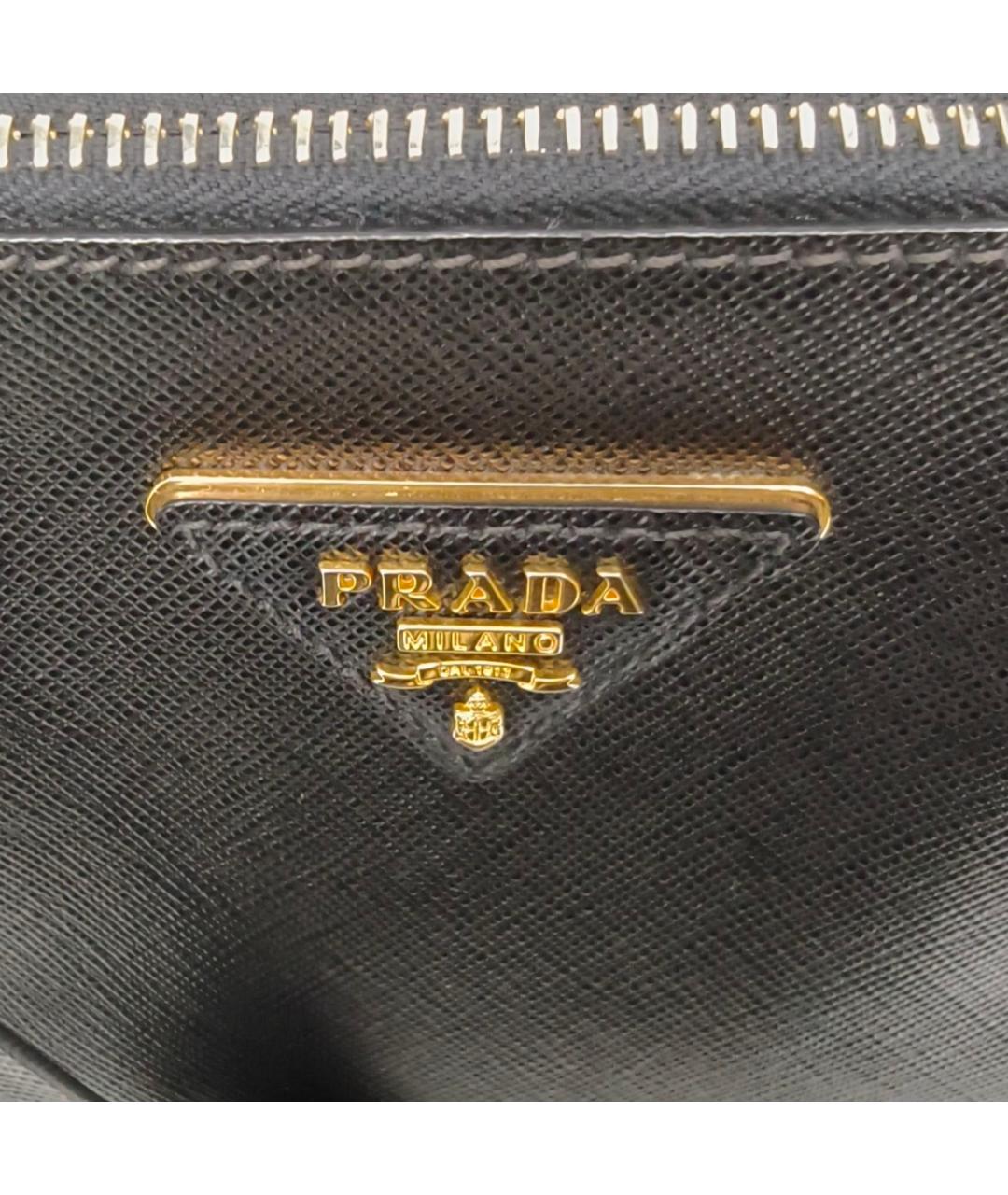 PRADA Черная кожаная сумка тоут, фото 7