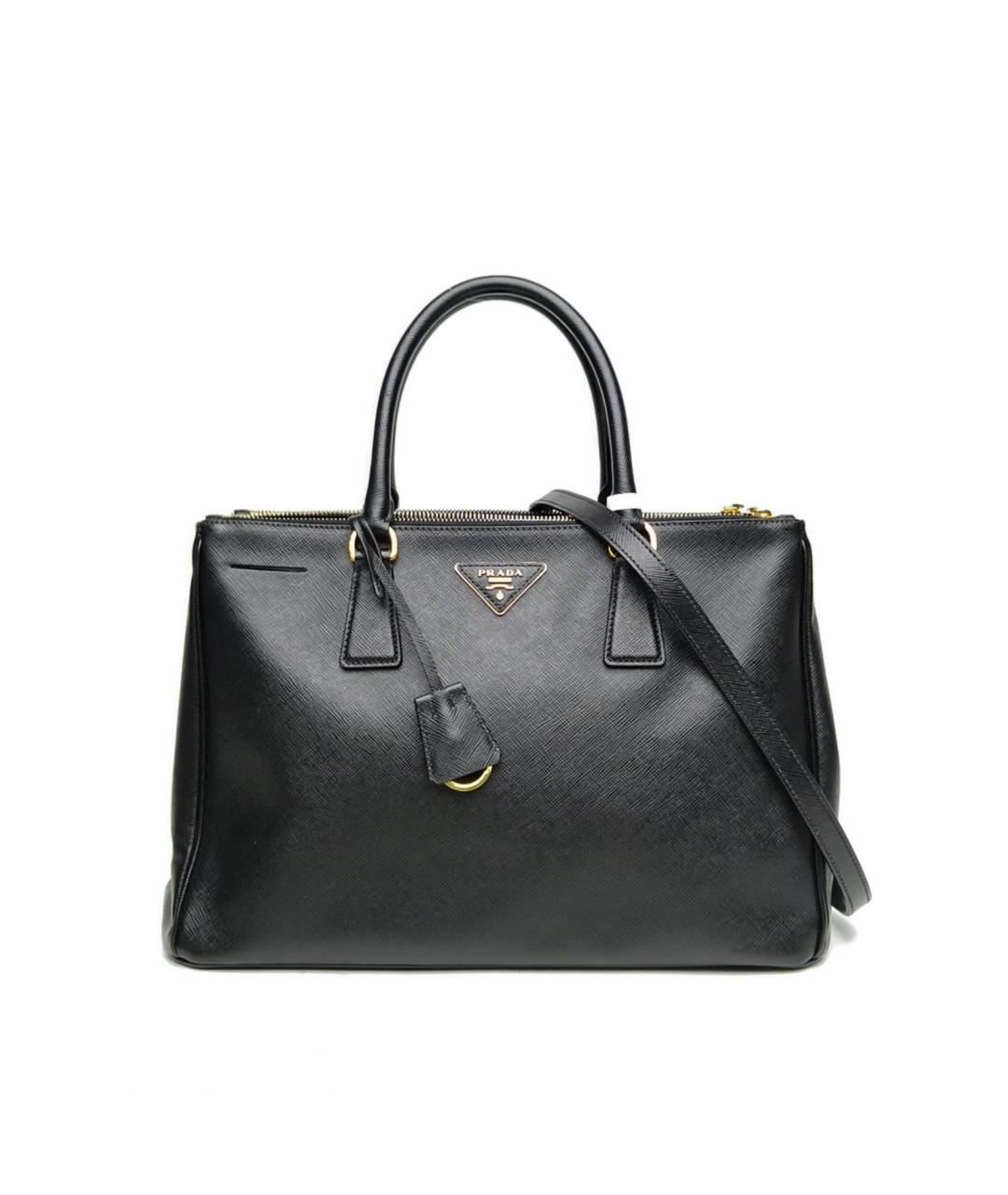 PRADA Черная кожаная сумка тоут, фото 2