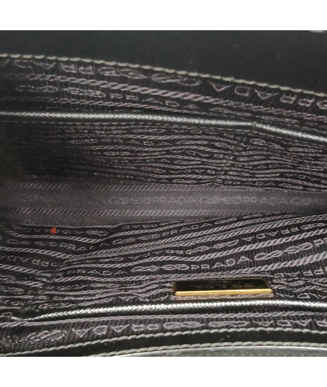 PRADA Черная кожаная сумка тоут, фото 8