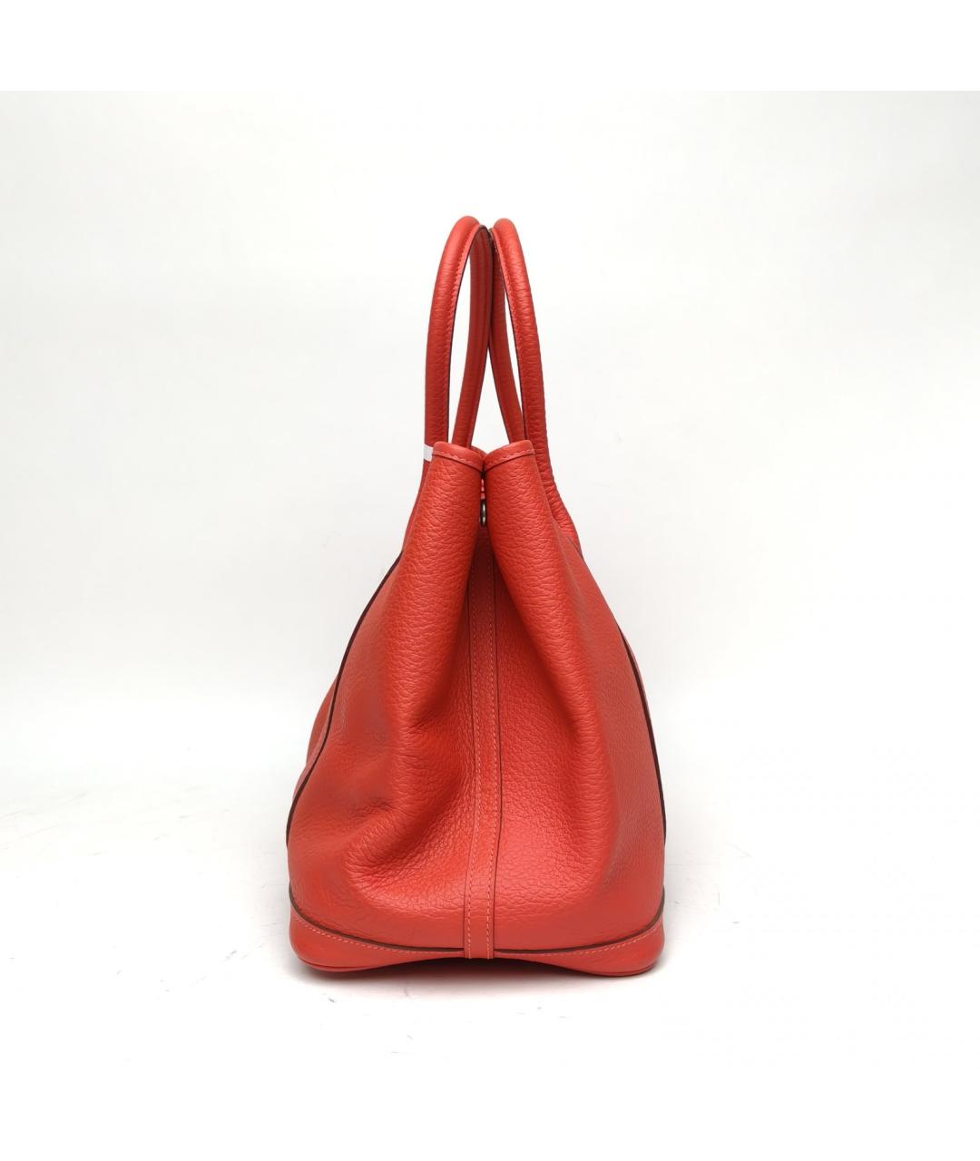 HERMES Коралловая кожаная сумка тоут, фото 3