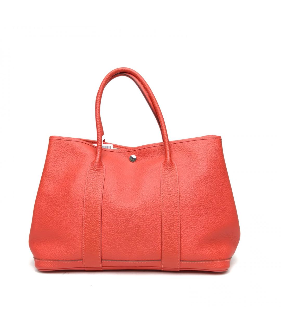 HERMES Коралловая кожаная сумка тоут, фото 4