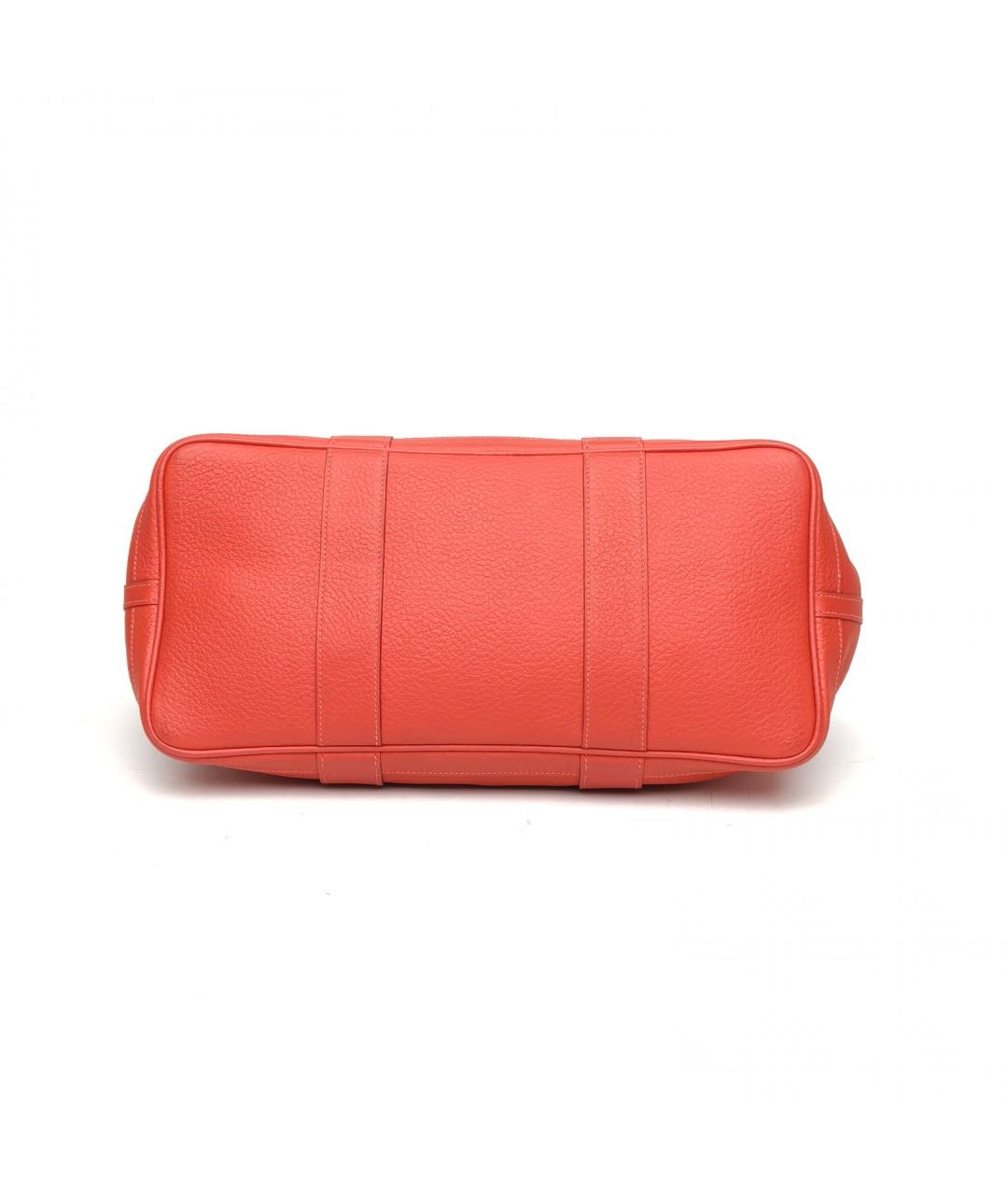 HERMES Коралловая кожаная сумка тоут, фото 6