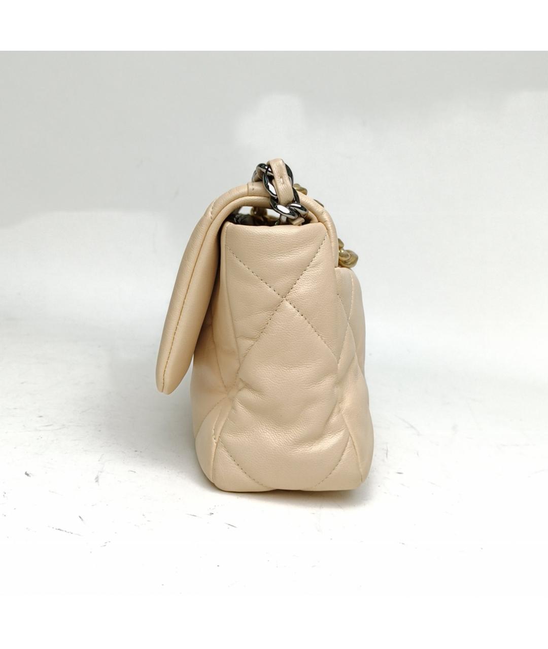CHANEL Бежевая кожаная сумка через плечо, фото 3