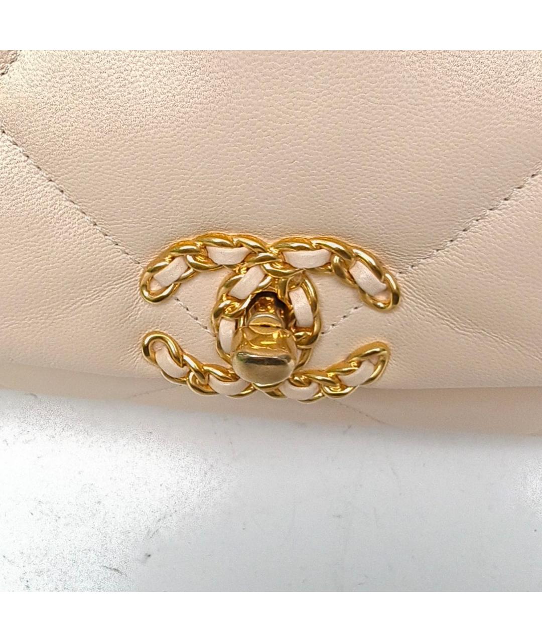 CHANEL Бежевая кожаная сумка через плечо, фото 7