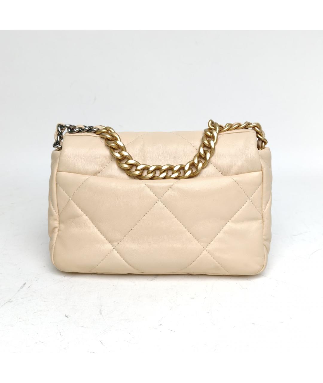 CHANEL Бежевая кожаная сумка через плечо, фото 4