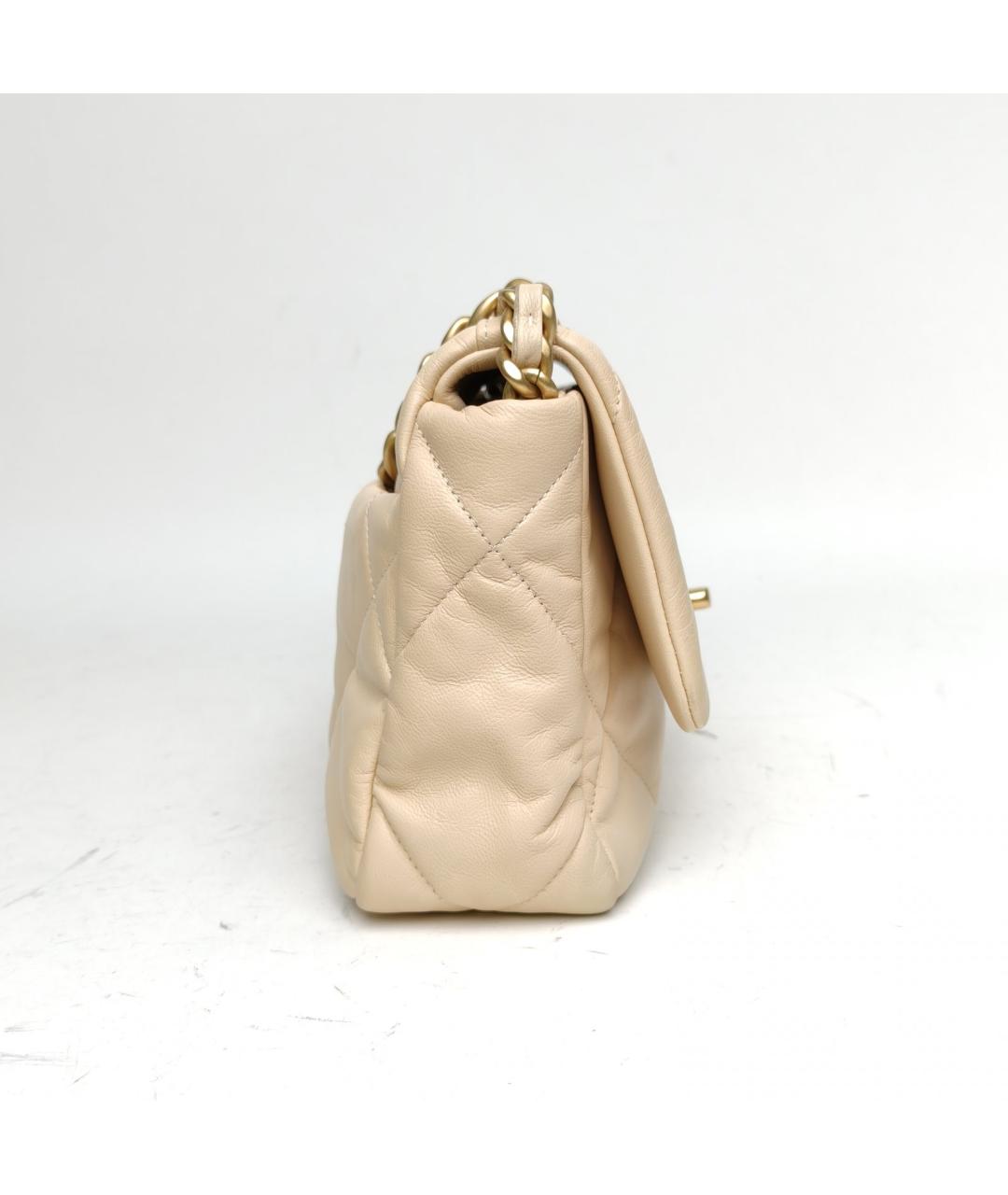 CHANEL Бежевая кожаная сумка через плечо, фото 5