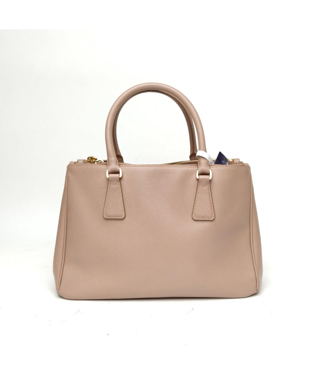 PRADA Бежевая кожаная сумка с короткими ручками, фото 4