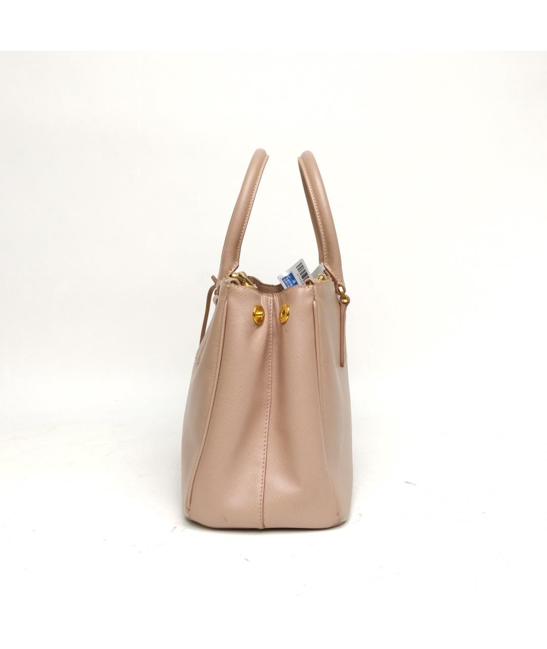 PRADA Бежевая кожаная сумка с короткими ручками, фото 3